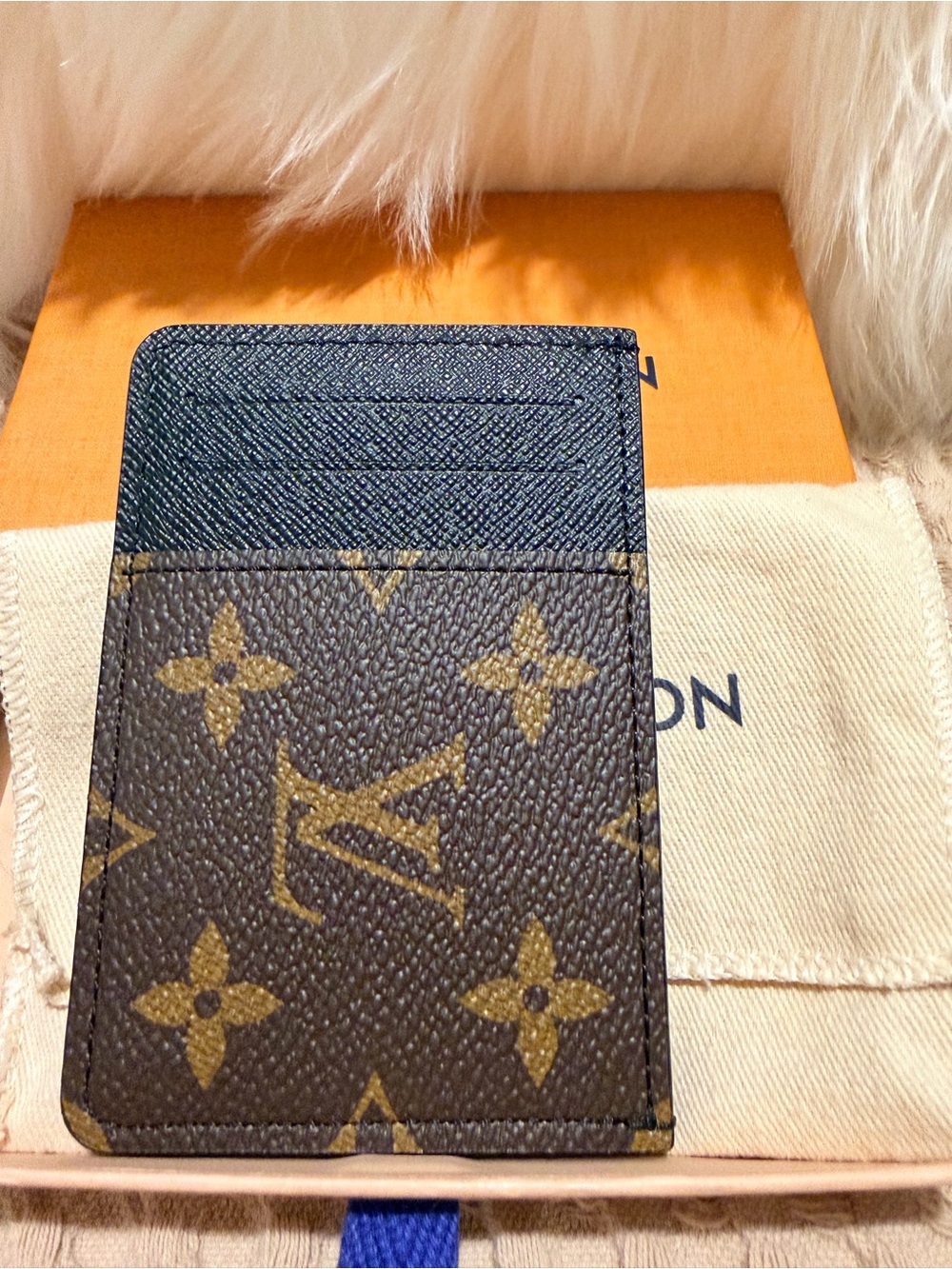 Louis Vuitton Monogram Canvas Card & Key Sleeve in Brown and Black - Picture 3 of 5